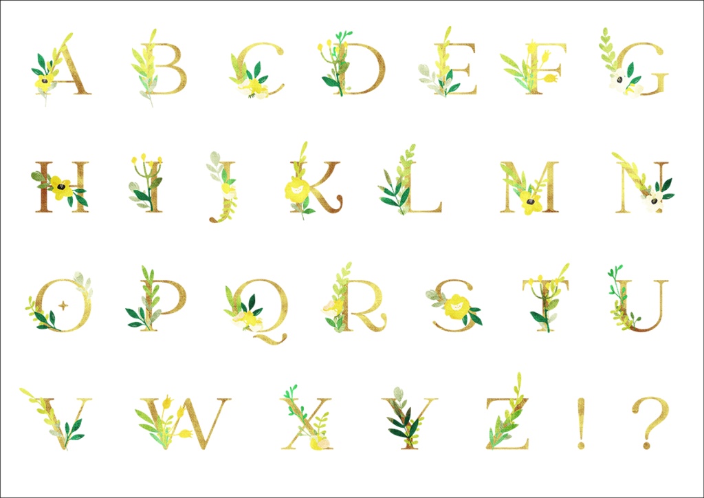 【印刷用】アルファベット・パターン素材「NATURAL」