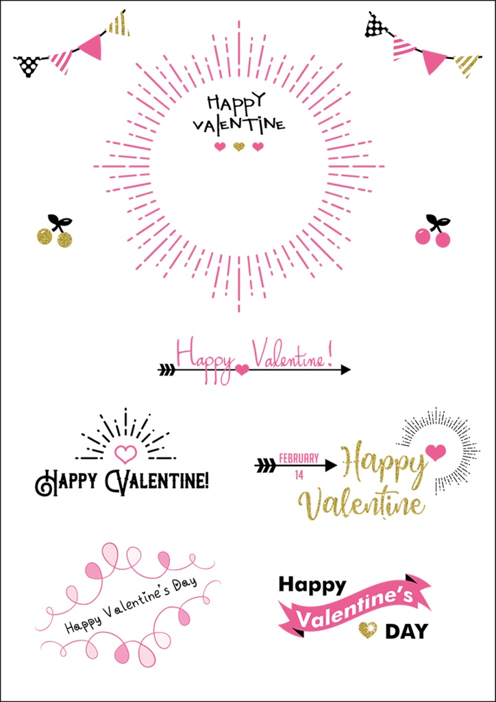 【印刷用】バレンタイン素材1