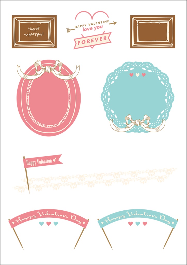 【印刷用】バレンタイン素材1