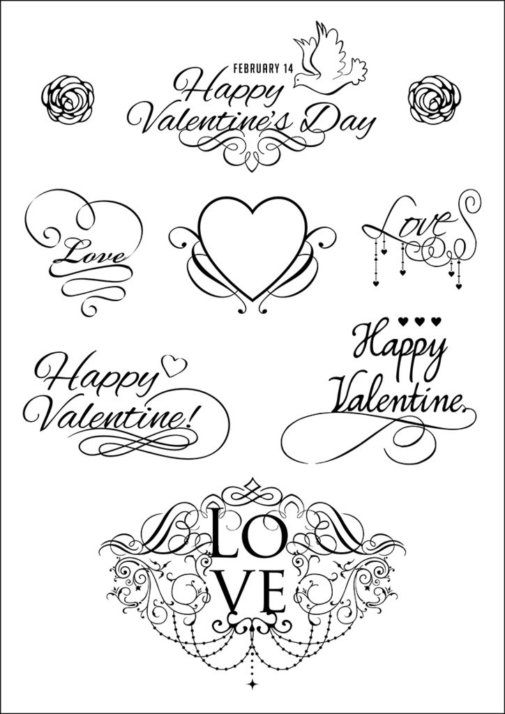 【印刷用】バレンタイン素材1