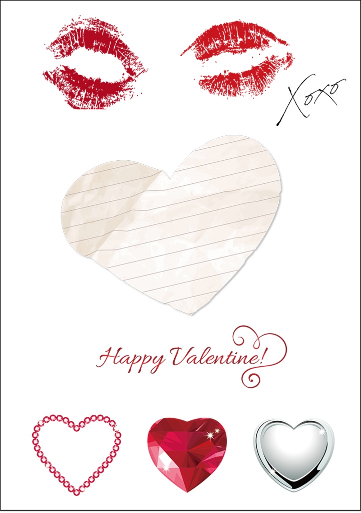 【印刷用】バレンタイン素材1