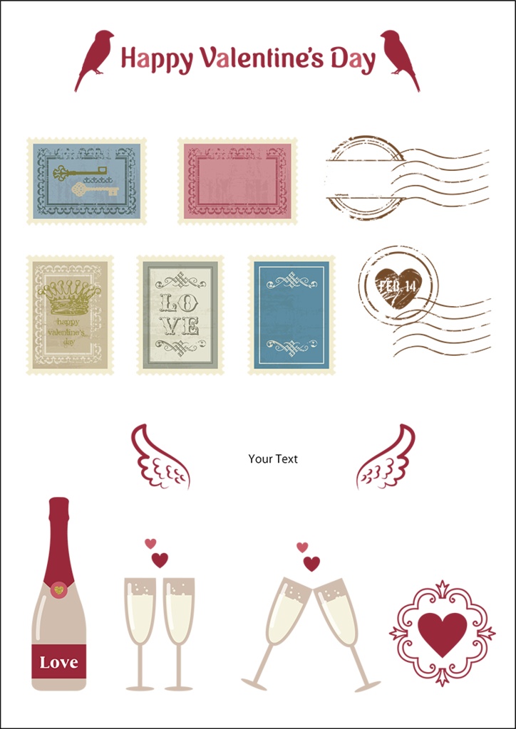 【印刷用】バレンタイン素材1