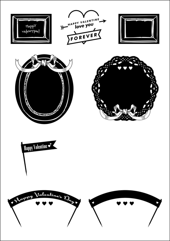 【印刷用】バレンタイン素材1