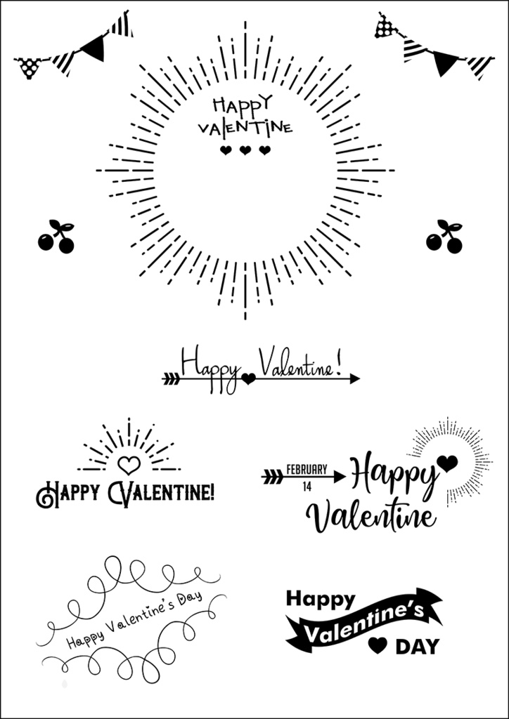 【印刷用】バレンタイン素材1