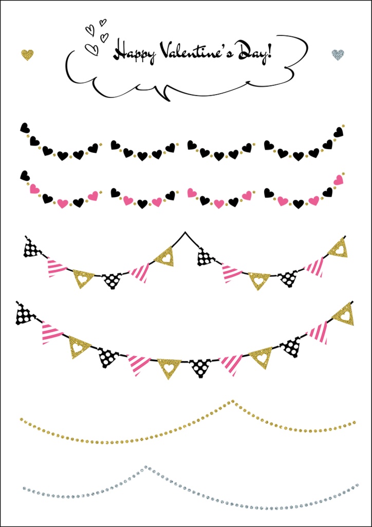 【印刷用】バレンタイン素材1