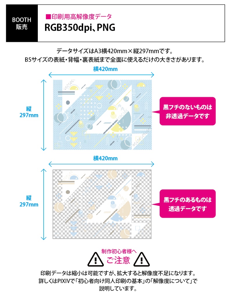 【印刷用】ファンシー&ポップなデザイン素材