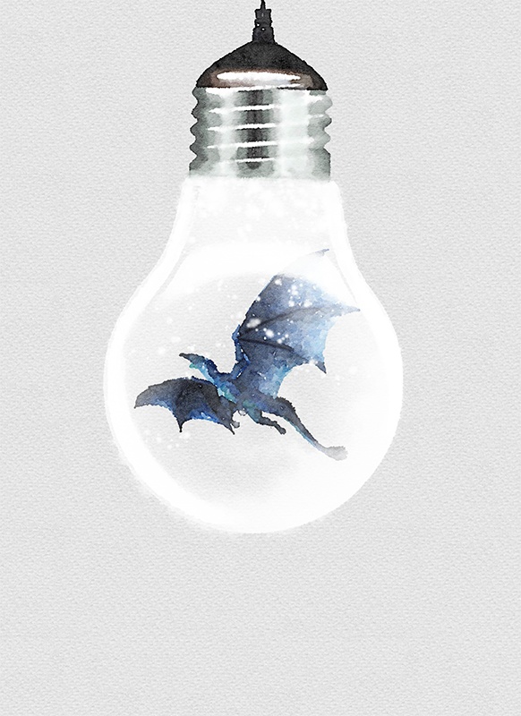 【印刷用】電球の水彩風イラスト素材