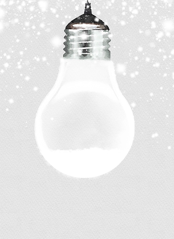 【印刷用】電球の水彩風イラスト素材