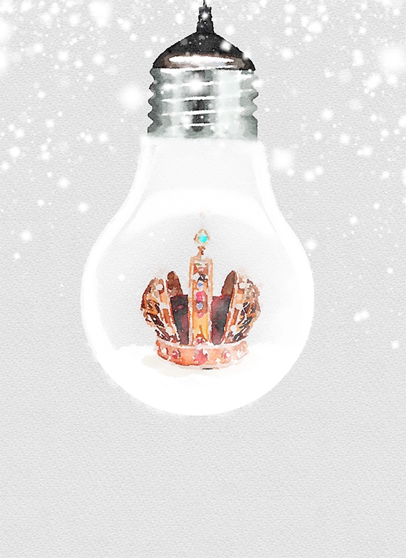 【印刷用】電球の水彩風イラスト素材