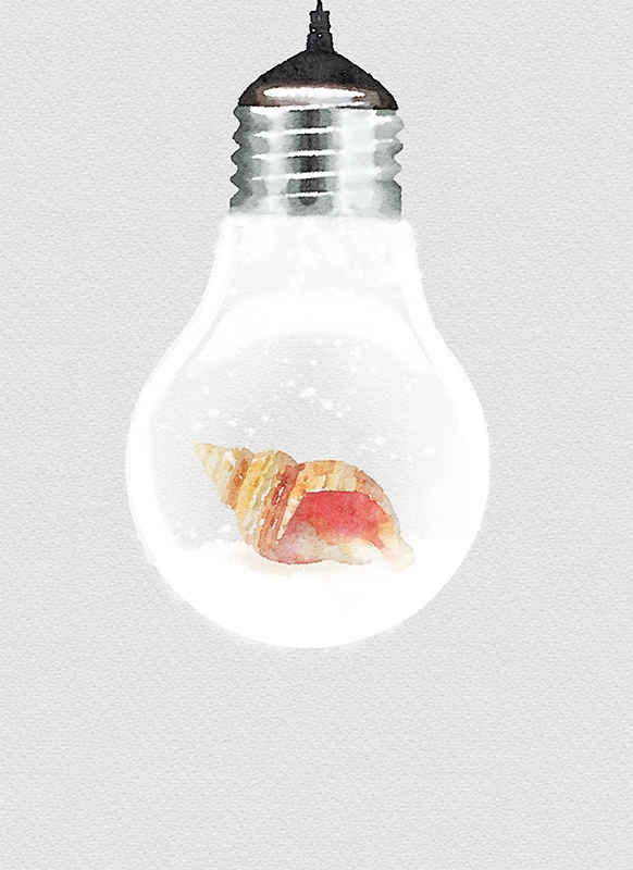 【印刷用】電球の水彩風イラスト素材