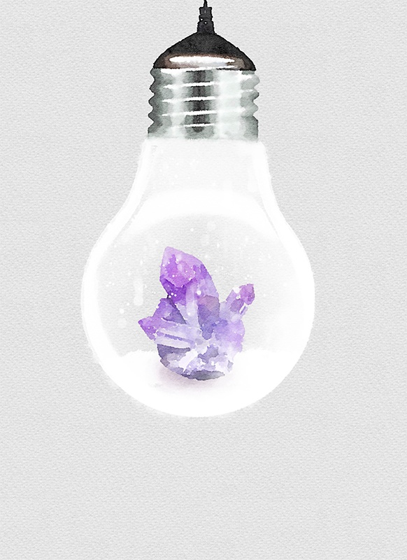 【印刷用】電球の水彩風イラスト素材