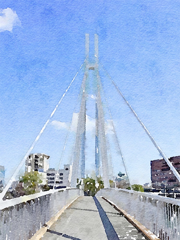 【印刷用】水彩イラスト「散歩道」