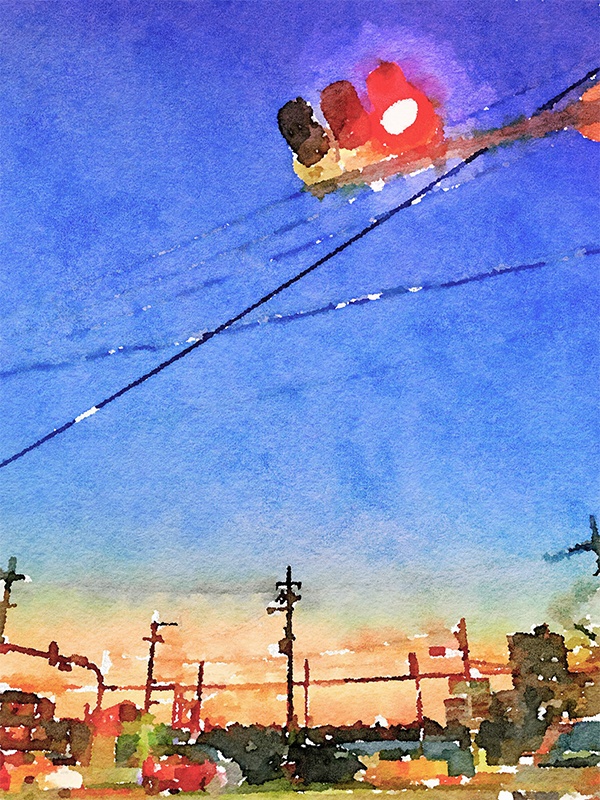 【印刷用】水彩イラスト「帰路」