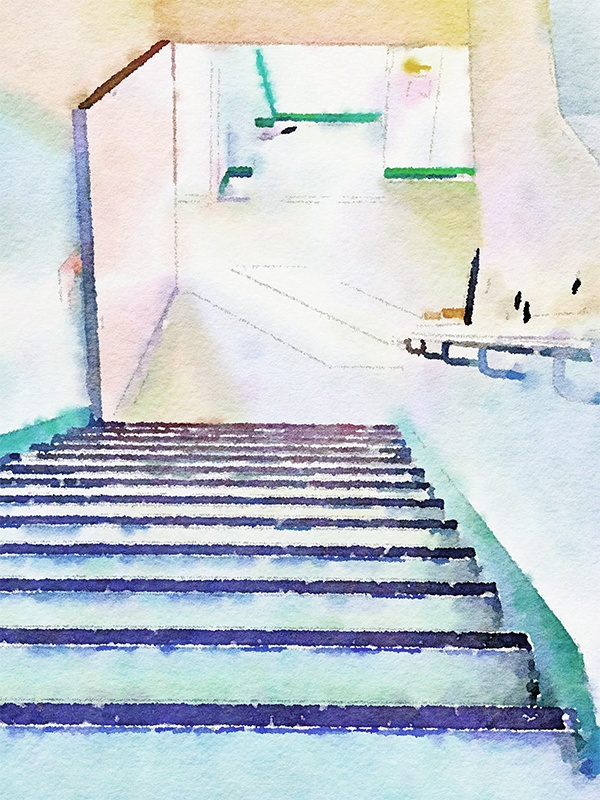 【印刷用】水彩イラスト「学校」