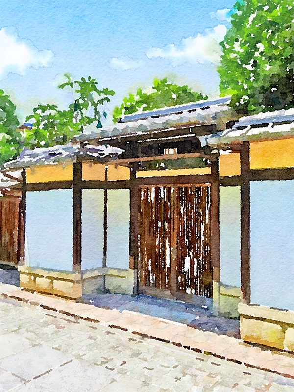 【印刷用】水彩イラスト「古都」