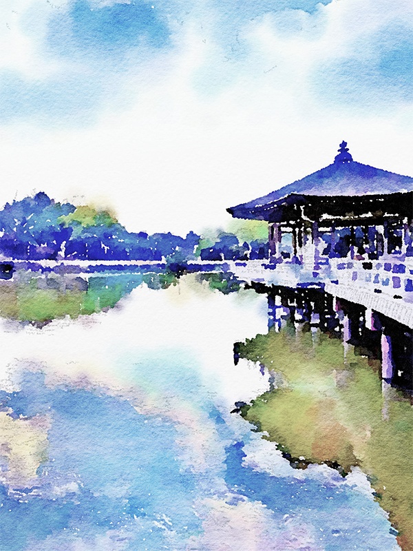 【印刷用】水彩イラスト「日本」