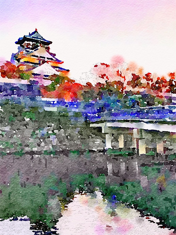 【印刷用】水彩イラスト「日本」