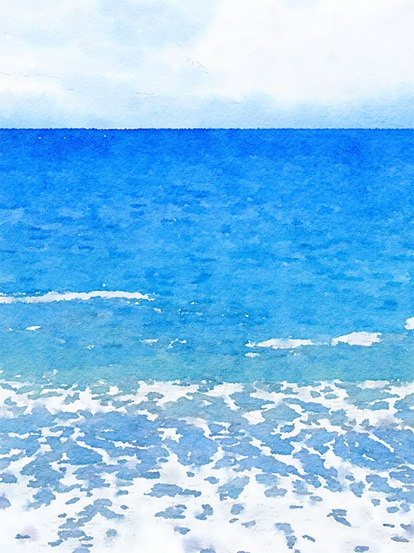 【印刷用】水彩イラスト「海」