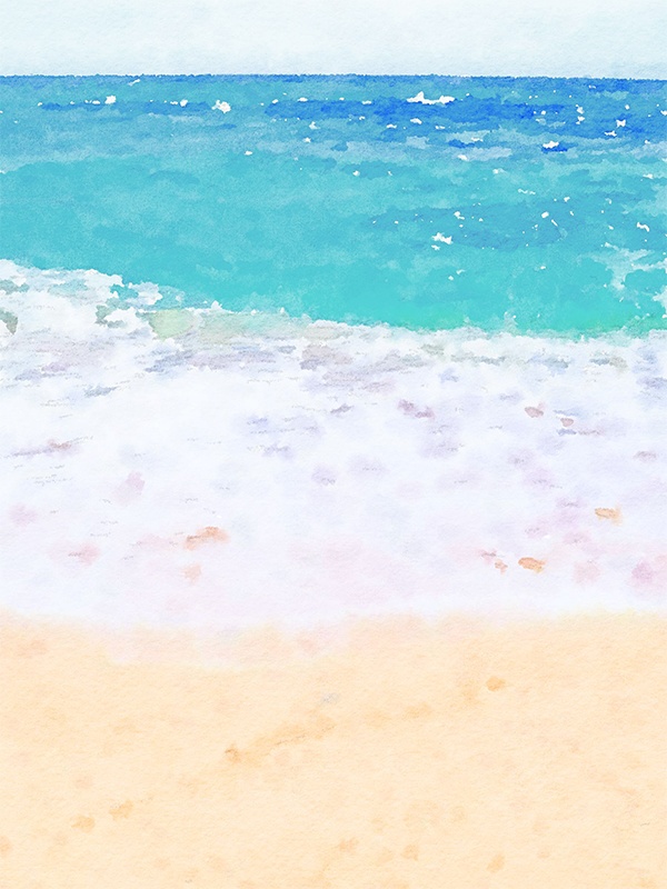【印刷用】水彩イラスト「海」