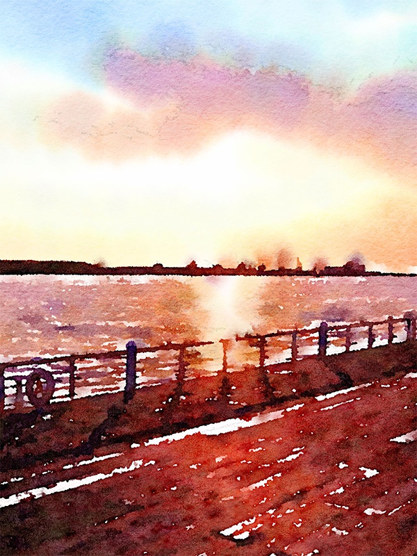 【印刷用】水彩イラスト「海」