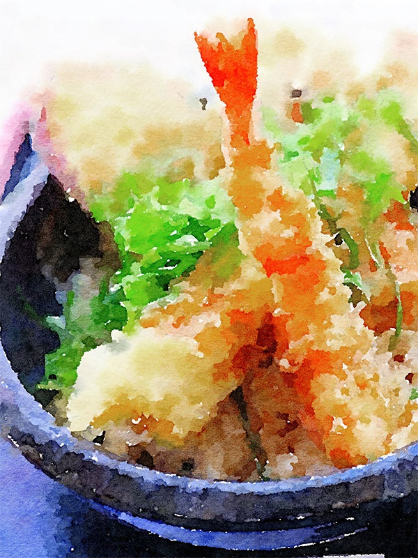 【印刷用】水彩イラスト「ランチ」