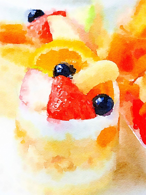 【印刷用】水彩イラスト「ケーキ」