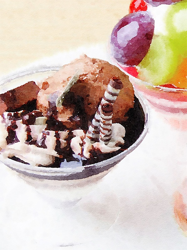 【印刷用】水彩イラスト「ケーキ」