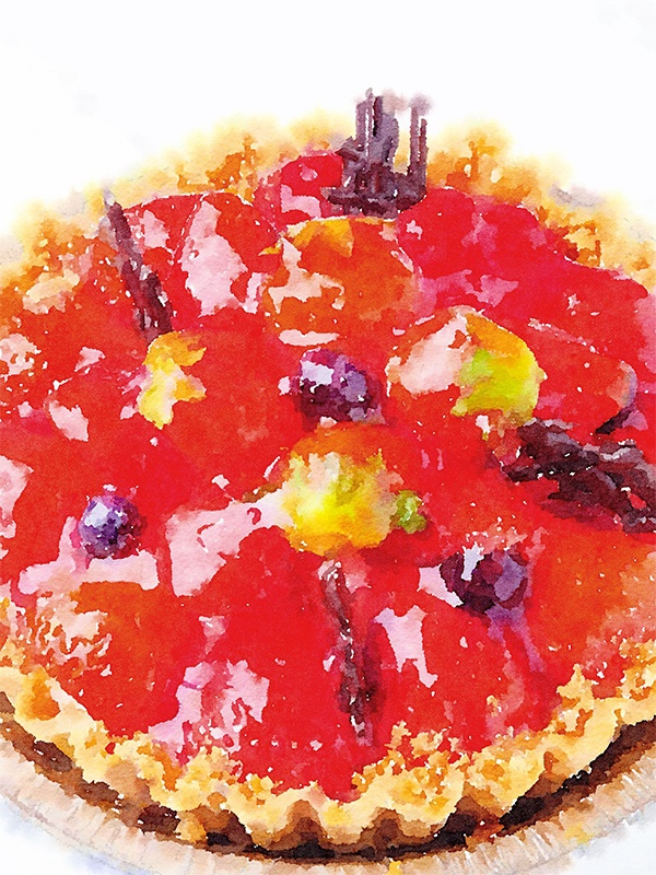 【印刷用】水彩イラスト「ケーキ」