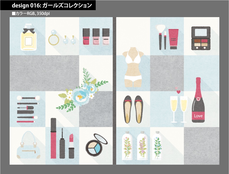 背幅別同人誌表紙テンプレート素材【Design:016】