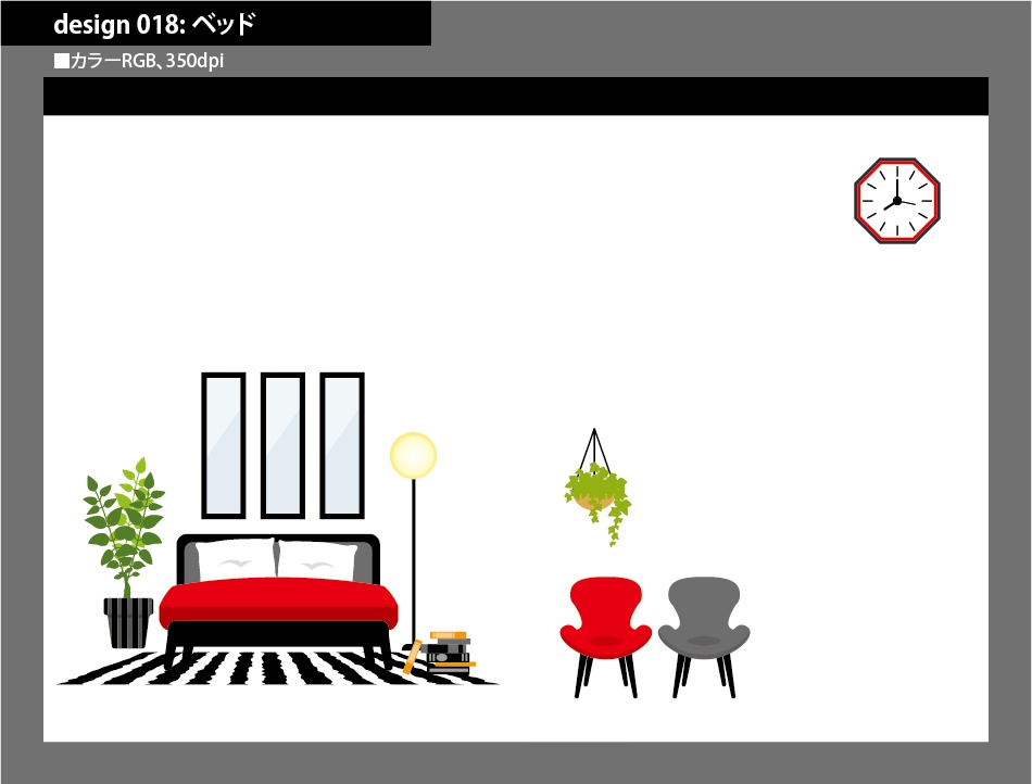 背幅別同人誌表紙テンプレート素材【Design:018】