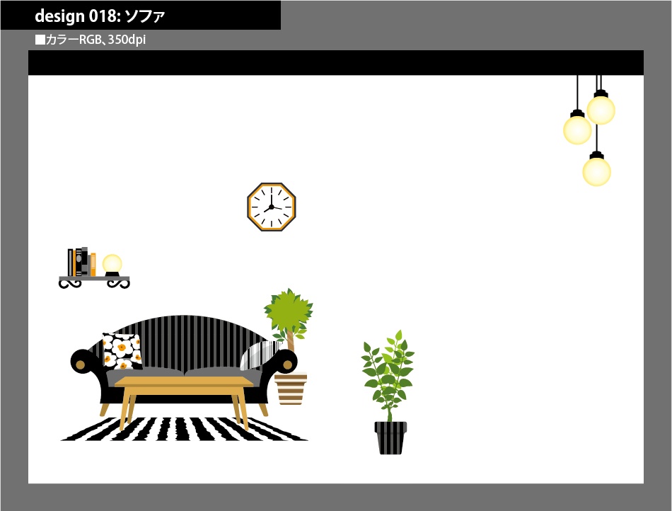 背幅別同人誌表紙テンプレート素材【Design:018】