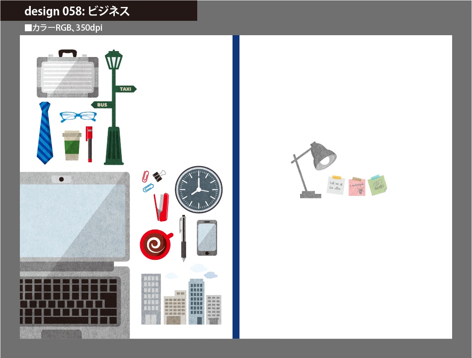 背幅別同人誌表紙テンプレート素材【Design:058】