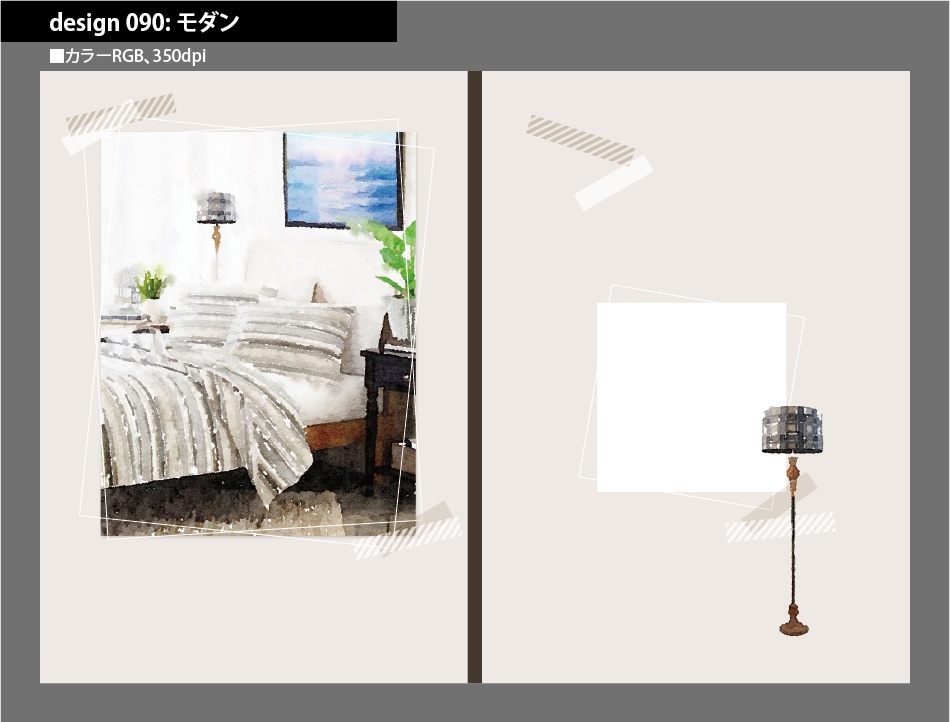 背幅別同人誌表紙テンプレート素材【Design:090】