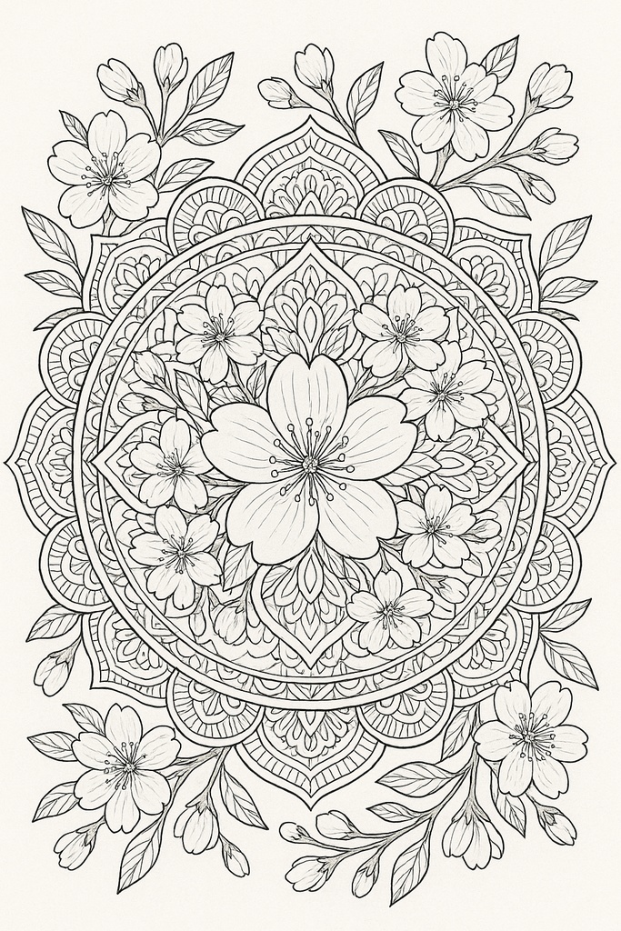 桜の和~大人の塗り絵セット~