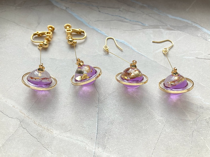 土星型イヤリング