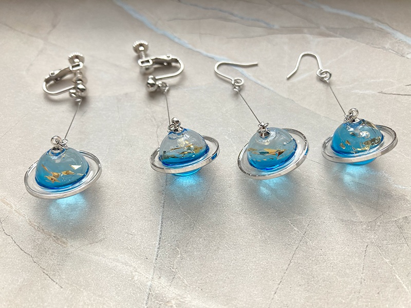 土星型イヤリング