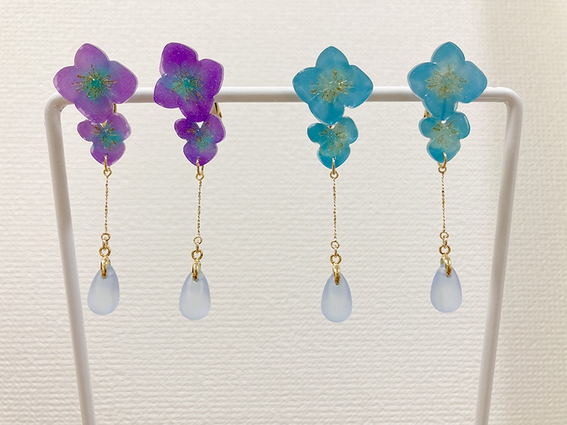 きらめき紫陽花ピアス・イヤリング