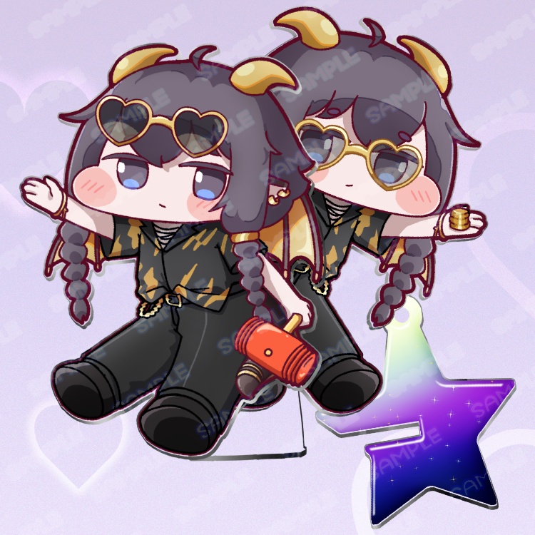 【アクキー＆アクスタ】ギデオン お座り＆おでかけ両面アクキー+アクスタ【トリッカル】