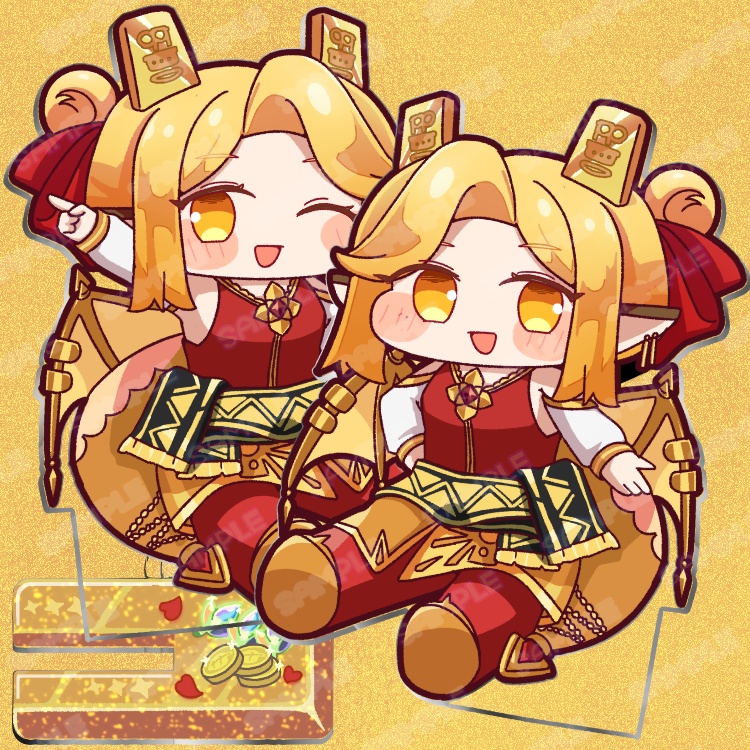 【アクキー＆アクスタ】ゴールディ お座り＆おでかけ両面アクキー+アクスタ【トリッカル】