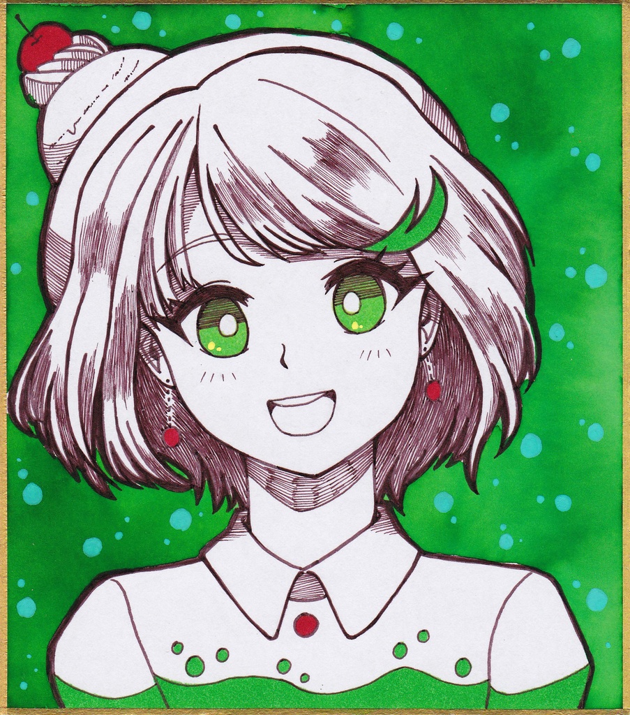 アナログミニ色紙　クリームソーダちゃん