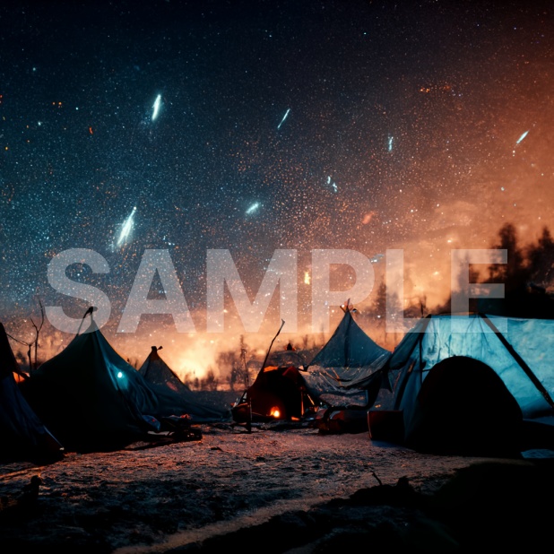 「テントの中から」画像　２枚セット