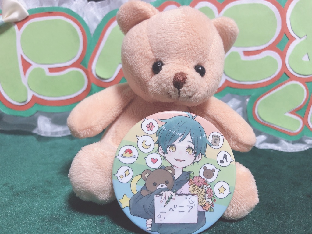 [単品]ニベニア缶バッジ！「レインボー」「ブルー＆クリーム」