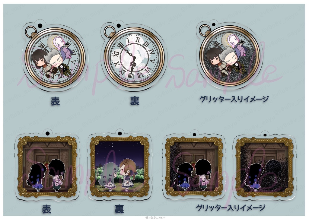 グリッターオイルアクキー(2階3人組) - なすたまWeb支店 - BOOTH