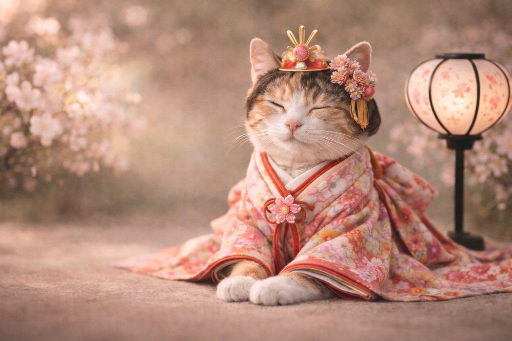 AIにゃんこ素材集　3月　９枚