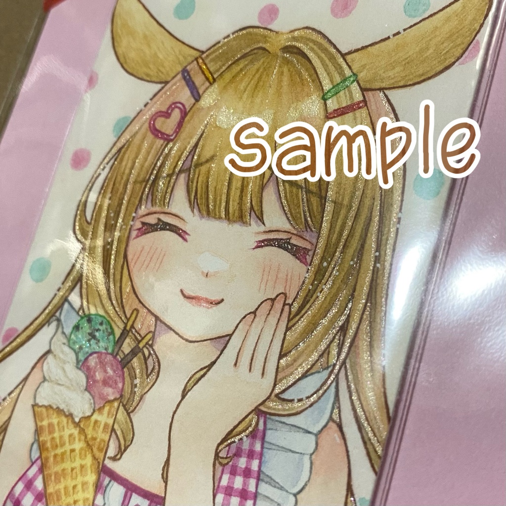 ATCサイズ原画★ラナとよくばりアイス