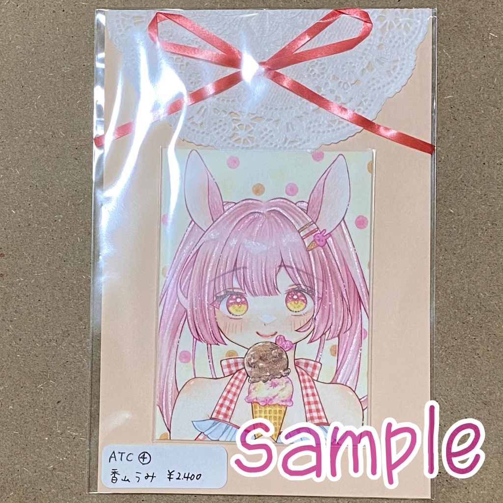 ATCサイズ原画★ピアニーとダブルアイス