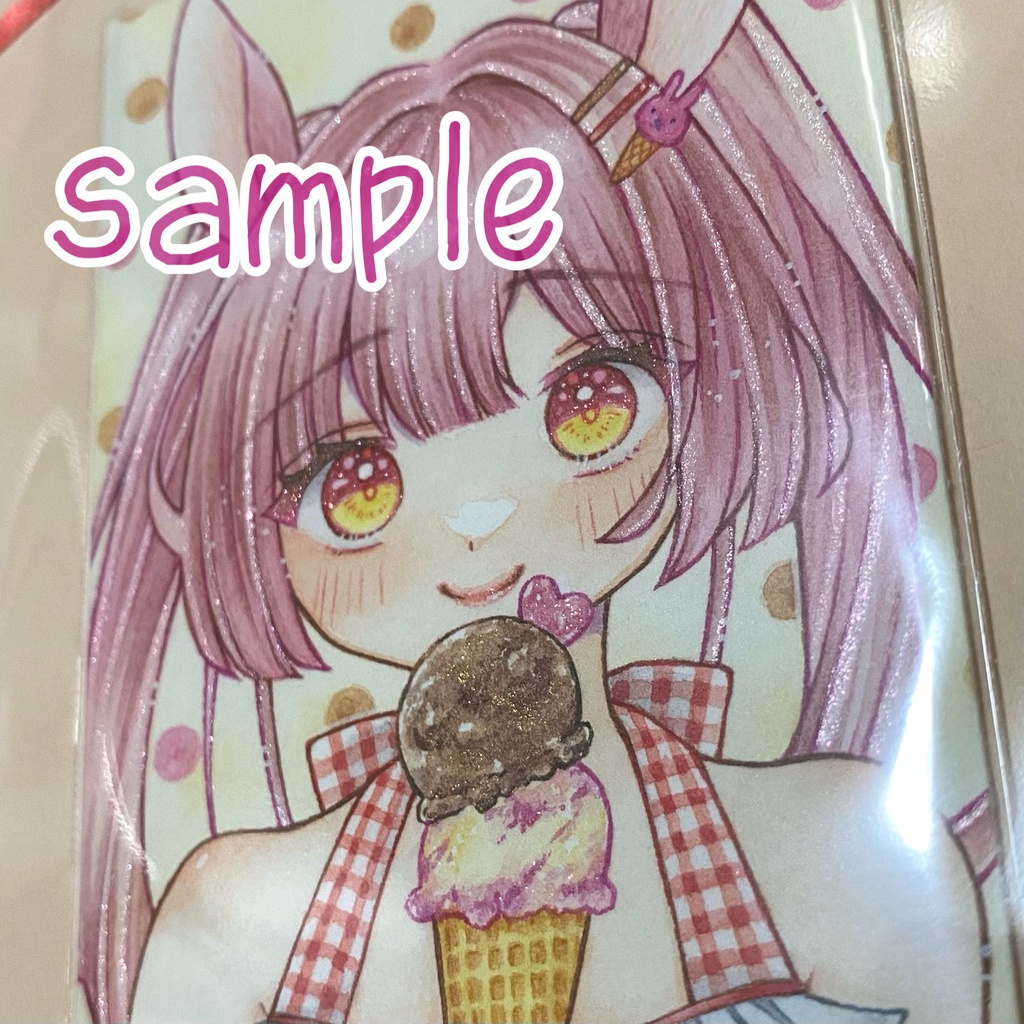 ATCサイズ原画★ピアニーとダブルアイス