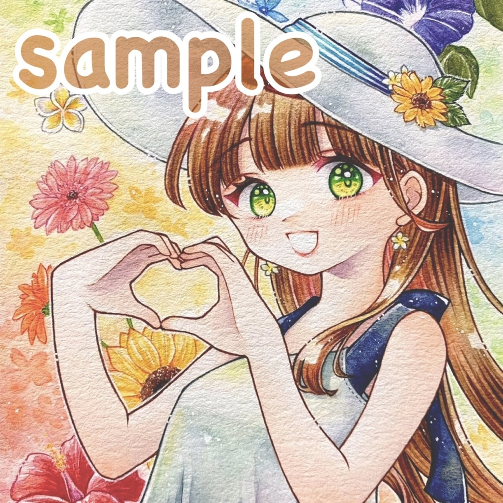 ハガキサイズ原画★カラフル♡お届け