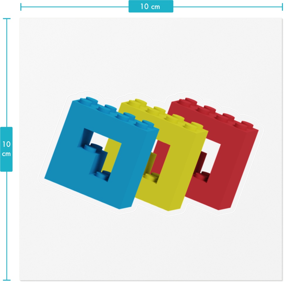 CubiCot Design エンブレムステッカー "3Qubes" (クリアタイプ / ホワイトタイプ)