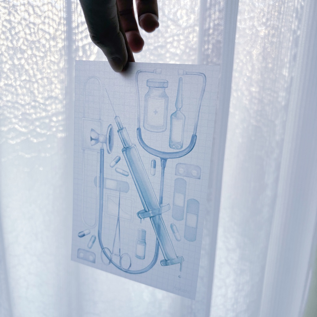 冷夏の医療器具ポストカード